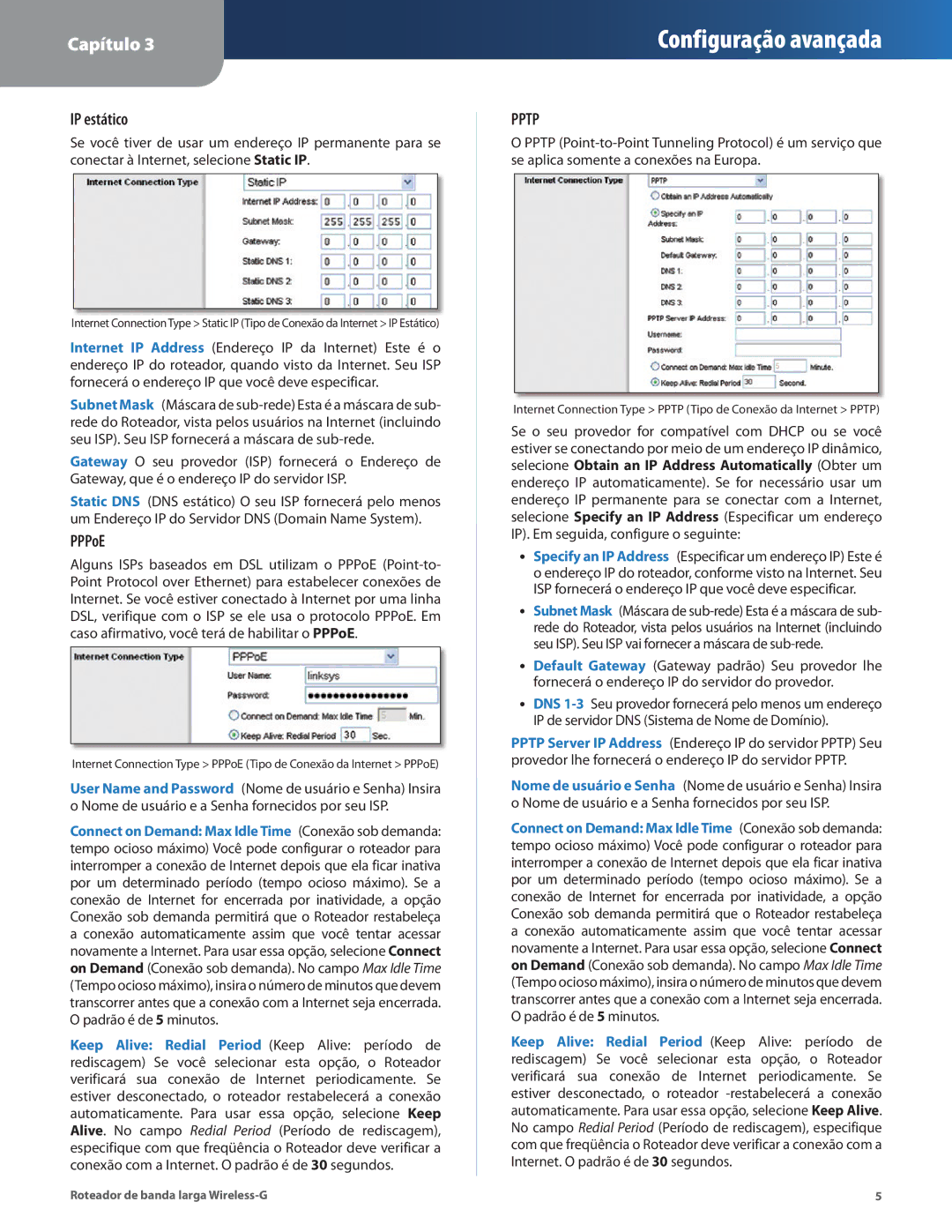 Cisco Systems WRT54G2 manual IP estático, PPPoE 