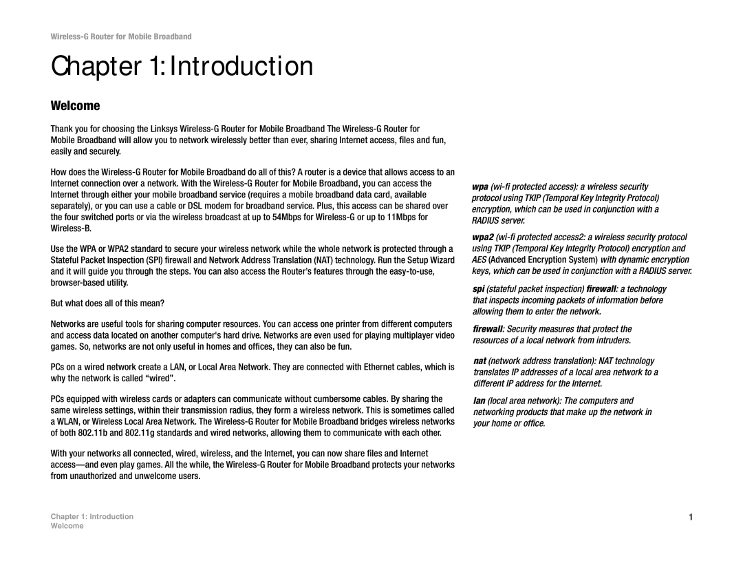 Cisco Systems WRT54G3G-ST manual Introduction, Welcome 