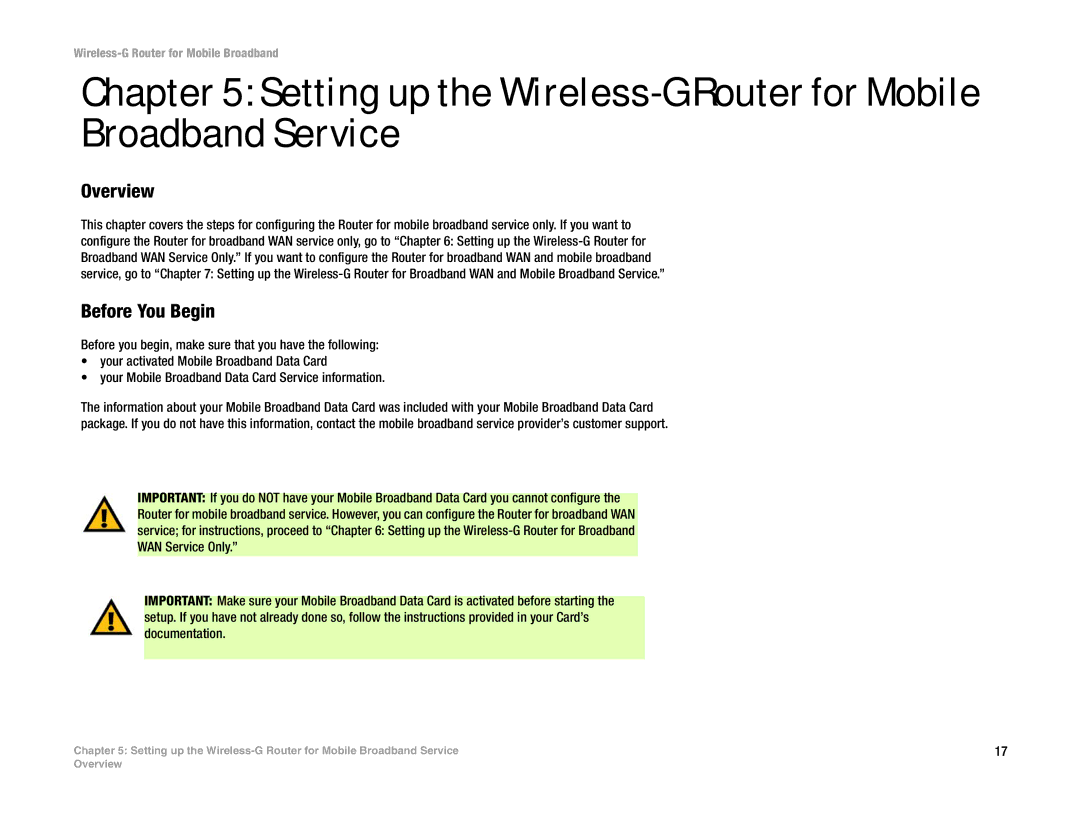 Cisco Systems WRT54G3G-ST manual Overview, Before You Begin 