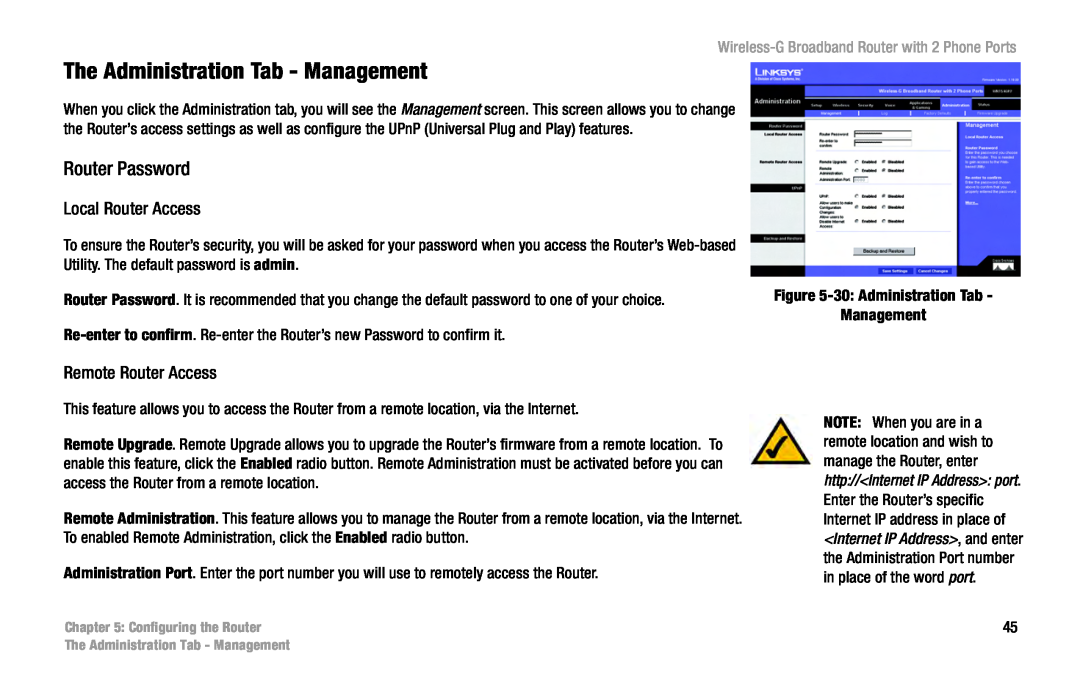 Cisco Systems WRT54GP2 manual The Administration Tab - Management, Router Password 