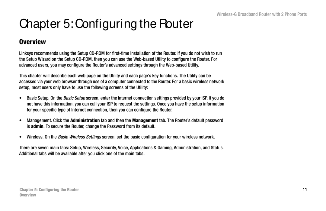 Cisco Systems WRT54GP2 manual Configuring the Router 