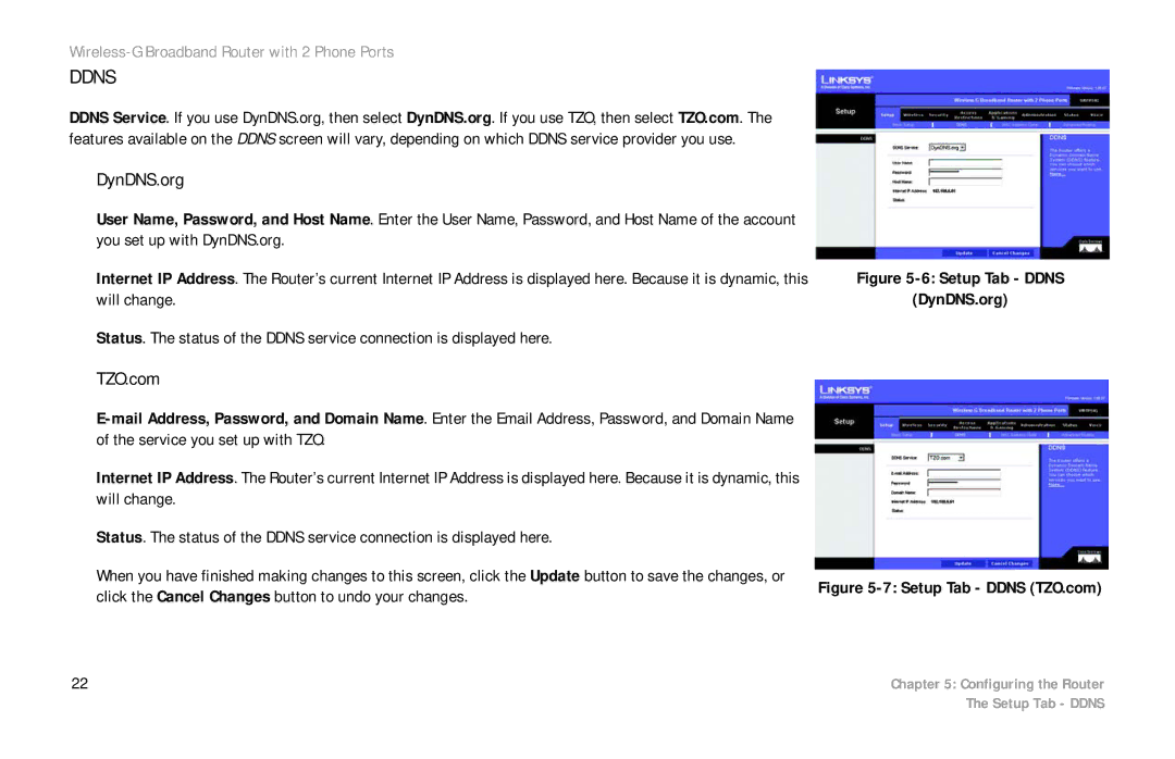 Cisco Systems WRTP54G manual DynDNS.org, TZO.com 