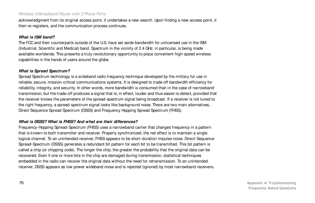 Cisco Systems WRTP54G manual What is ISM band?, What is Spread Spectrum? 