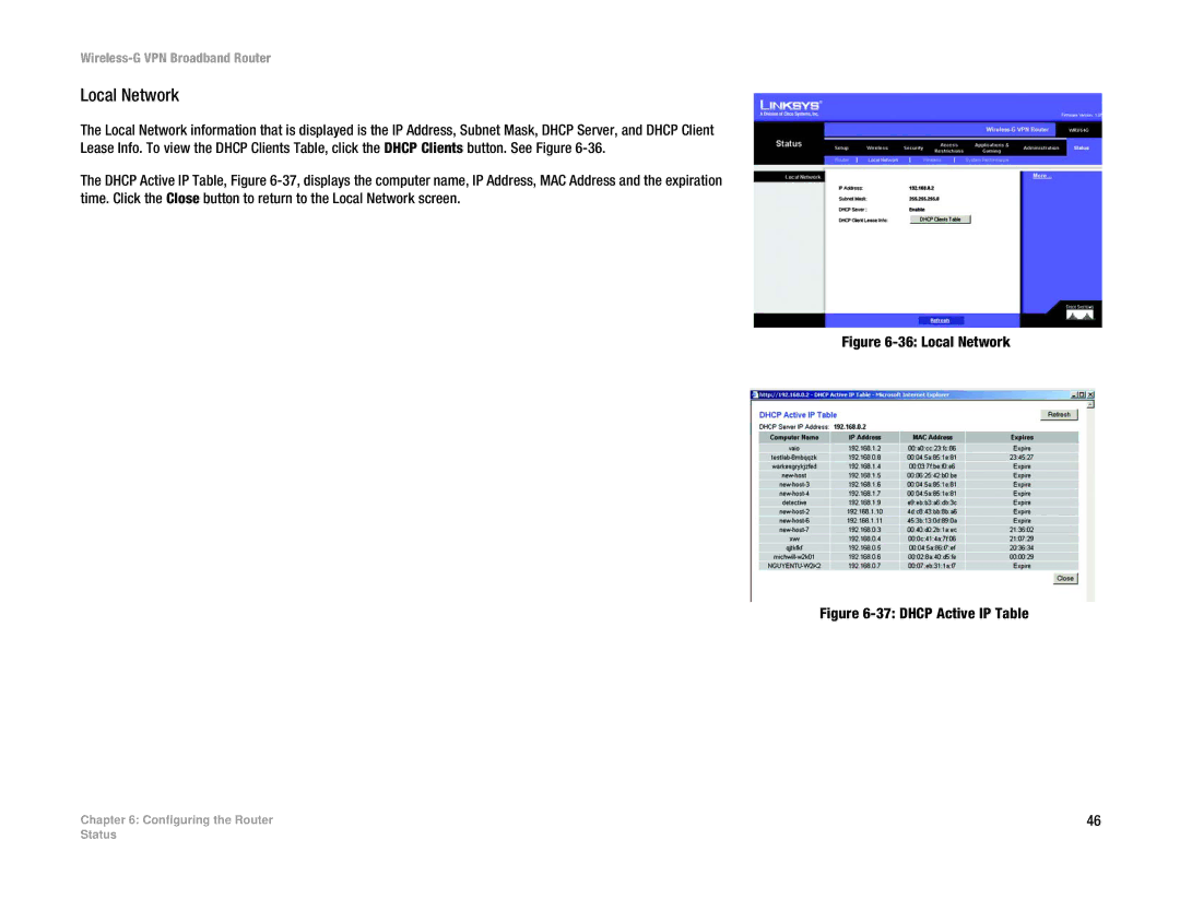 Cisco Systems WRV54G manual Local Network 