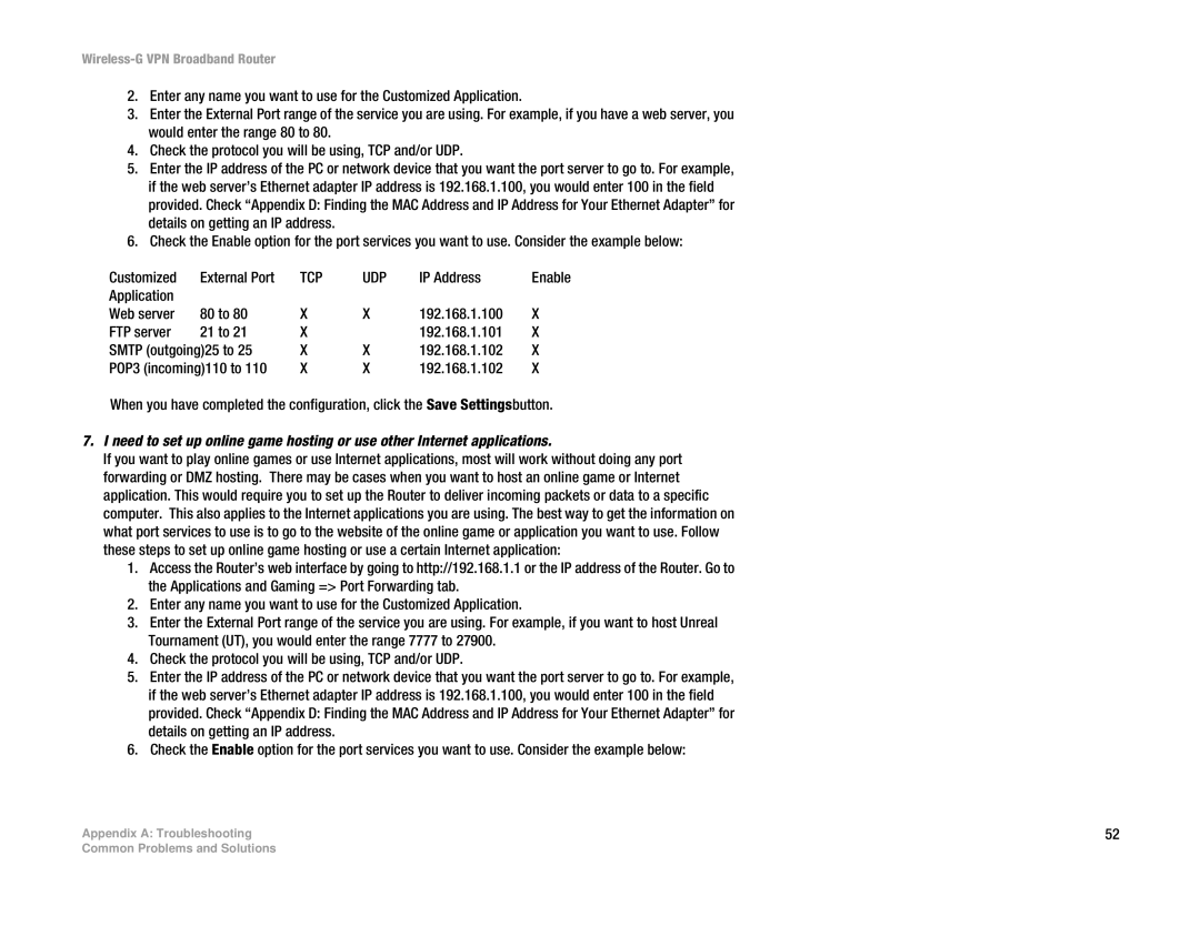 Cisco Systems WRV54G manual Tcp Udp 