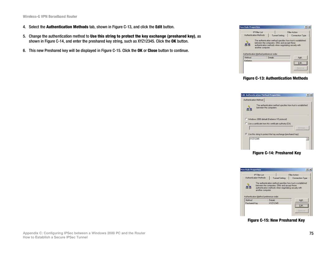 Cisco Systems WRV54G manual Figure C-13 Authentication Methods 