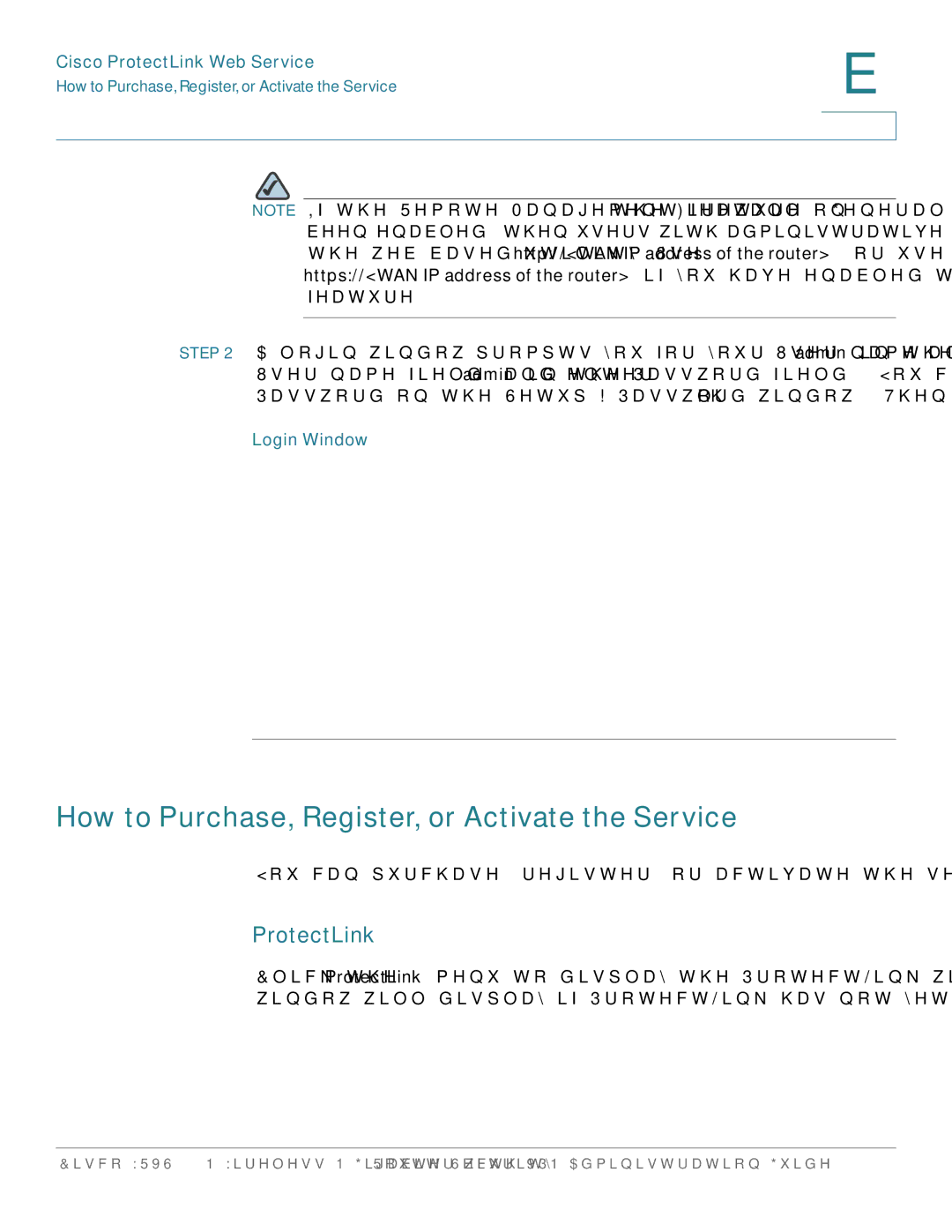 Cisco Systems WRVS4400NRF How to Purchase, Register, or Activate the Service, Cisco ProtectLink Web Service, Login Window 