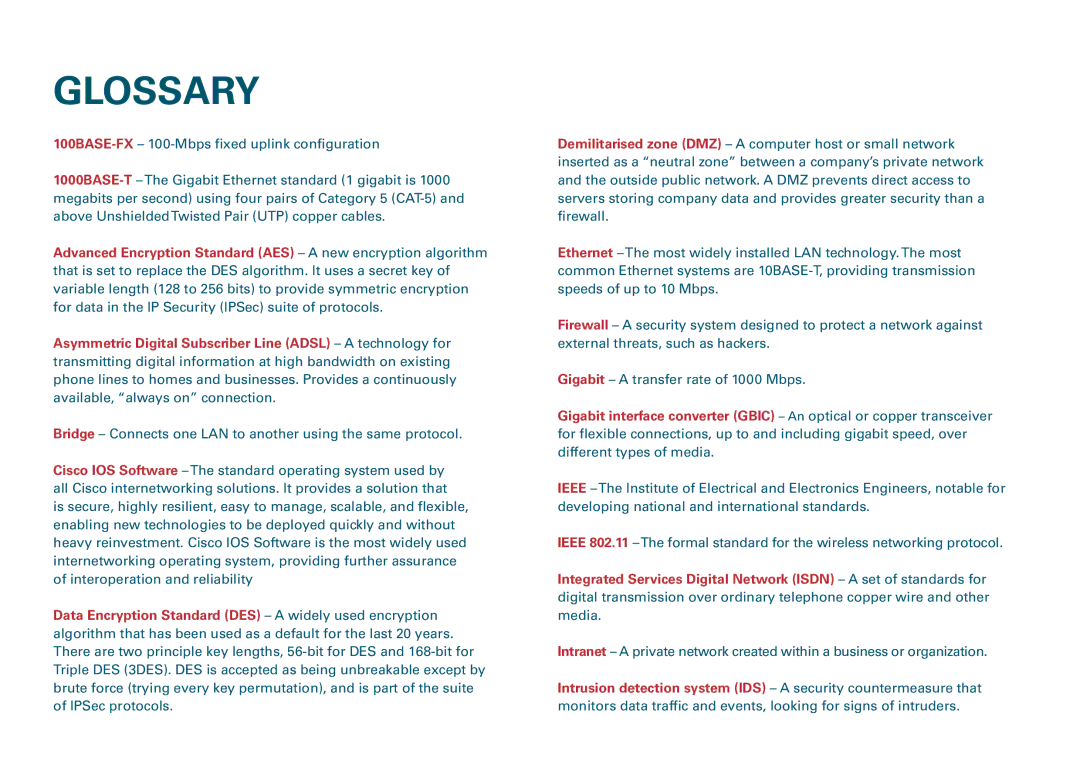 Cisco Systems WS-C2950-12 manual Glossary 