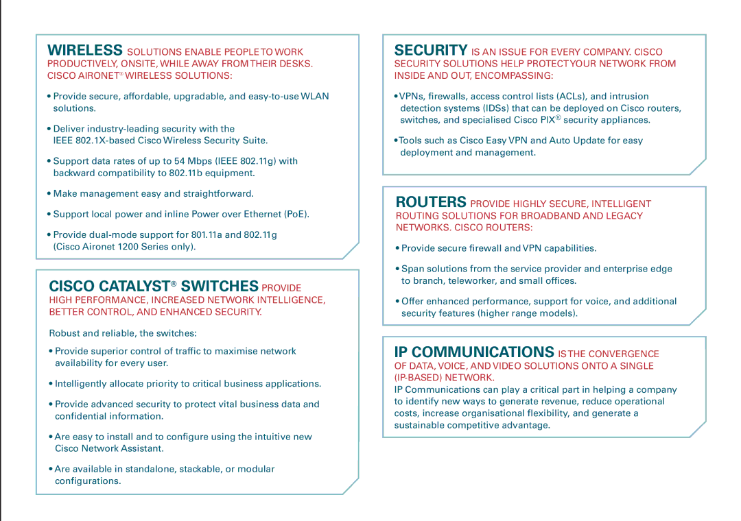 Cisco Systems WS-C2950-12 manual Cisco Catalyst Switches Provide 