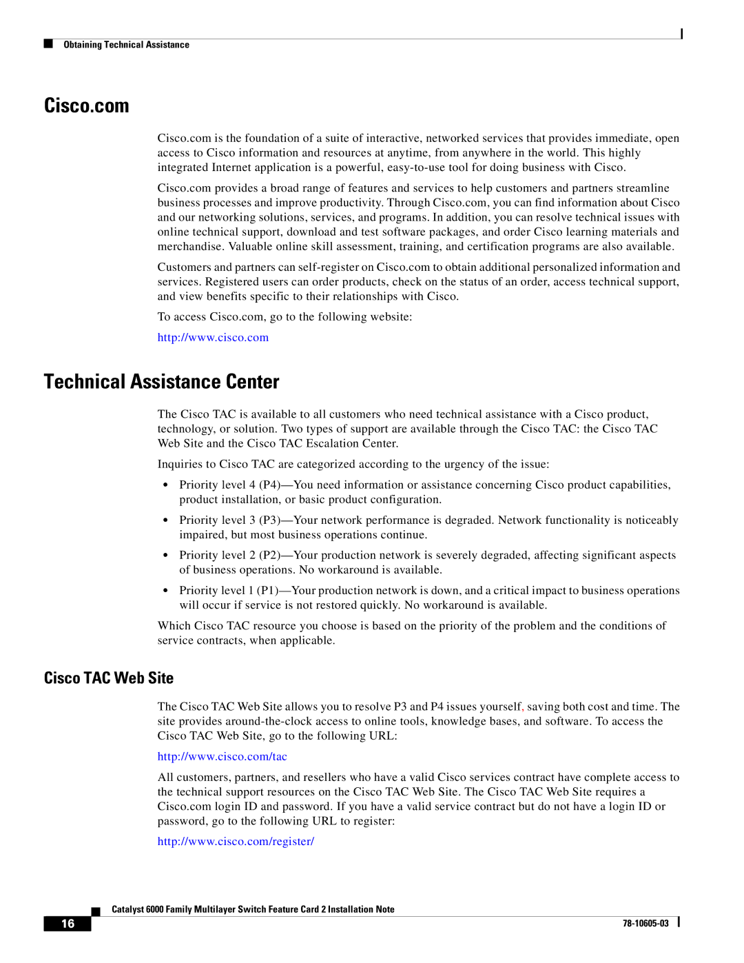 Cisco Systems WS-F6K-MSFC2 manual Cisco.com 