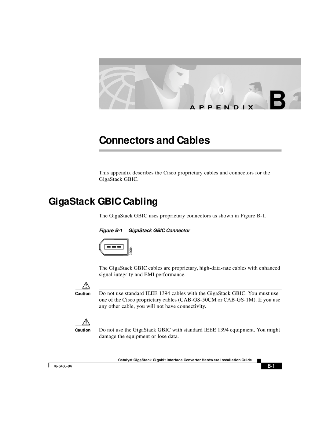 Cisco Systems WS-X3500-XL manual Connectors and Cables, GigaStack Gbic Cabling 