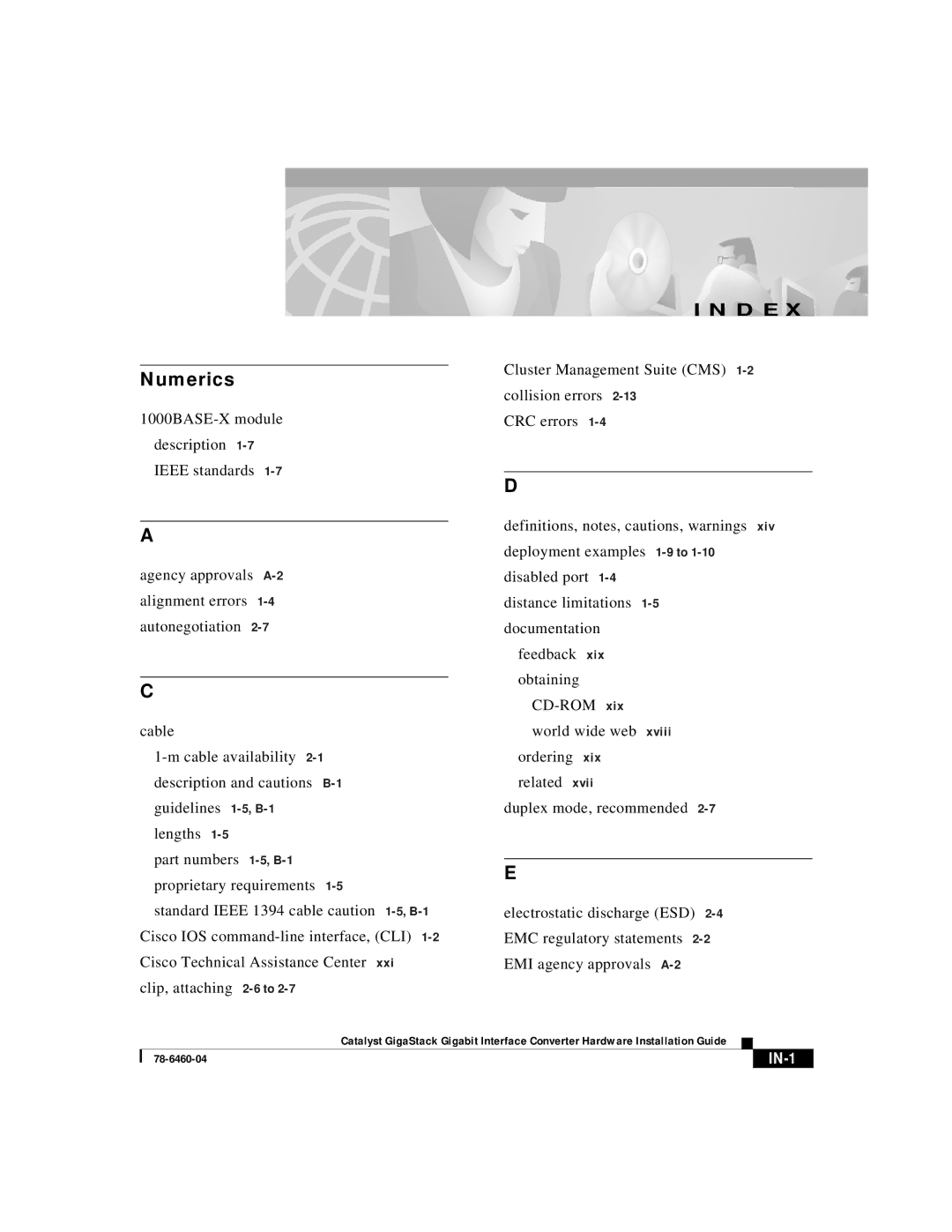 Cisco Systems WS-X3500-XL manual Numerics, IN-1 