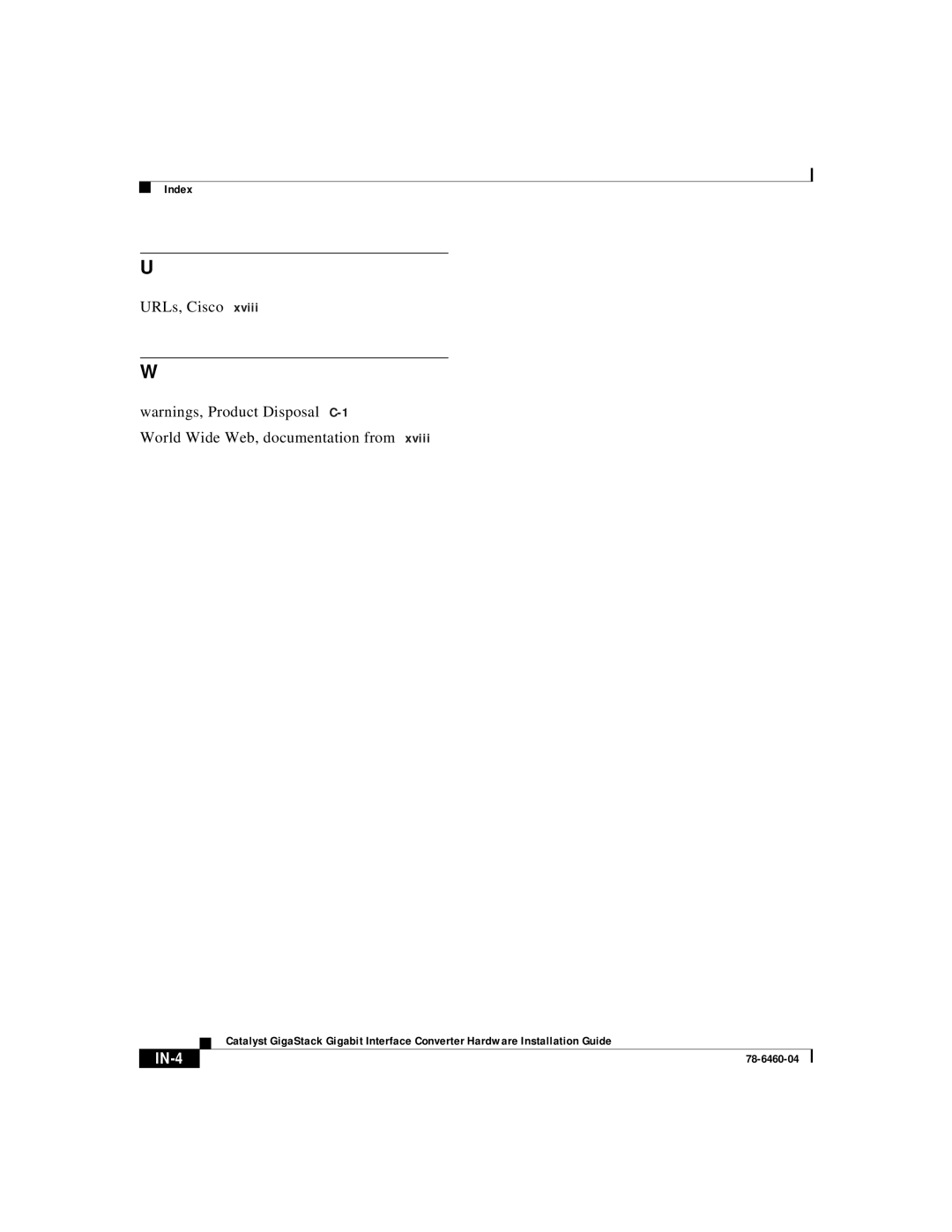 Cisco Systems WS-X3500-XL manual IN-4 