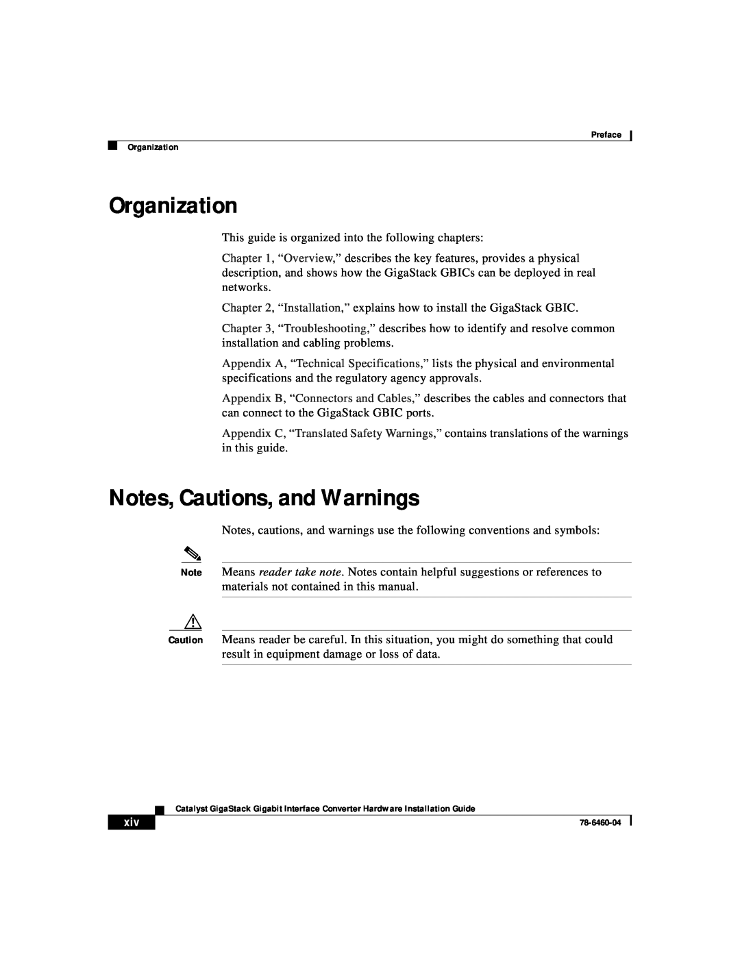 Cisco Systems WS-X3500-XL manual Organization, Notes, Cautions, and Warnings 