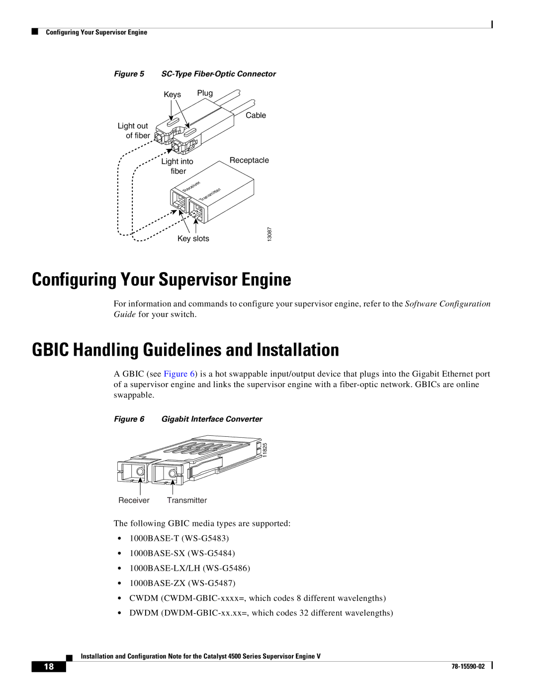 Cisco Systems WS-X4516 specifications Configuring Your Supervisor Engine, Gbic Handling Guidelines and Installation 