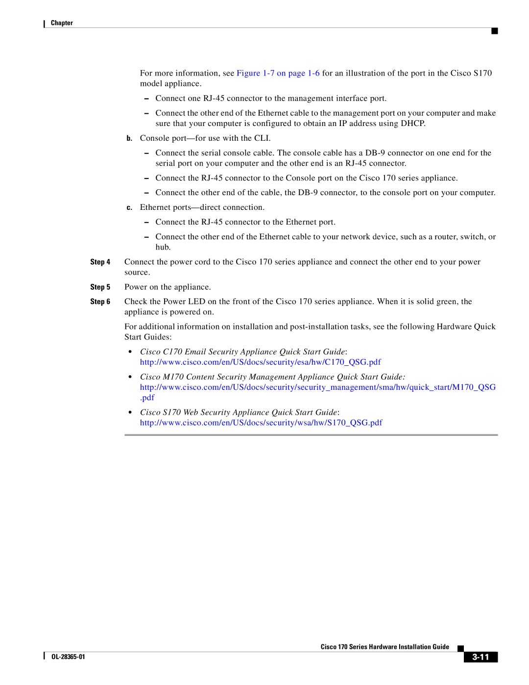 Cisco Systems WSA S170, WSAS170K9 manual Cisco 170 Series Hardware Installation Guide 