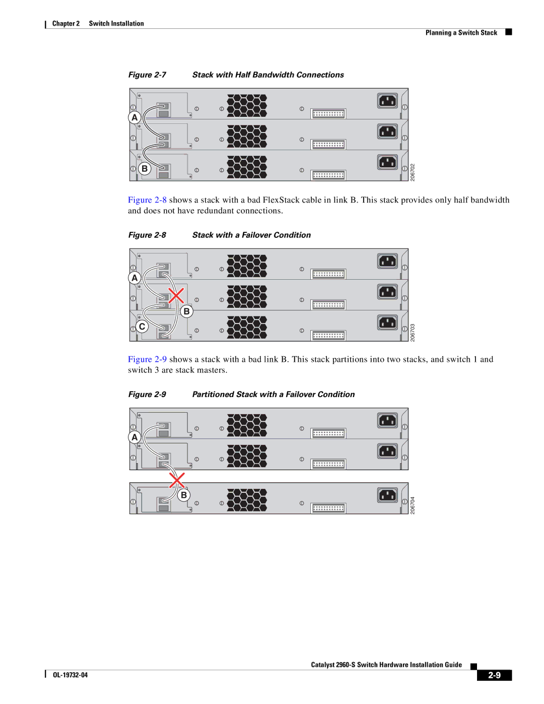 Cisco Systems 2960S-24TS-S, WSC2960S24TSSRF manual Stack with Half Bandwidth Connections 