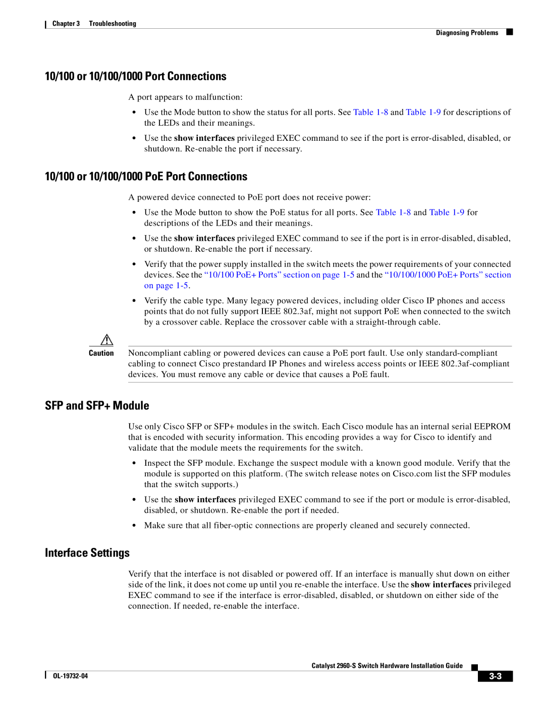 Cisco Systems 2960S-24TS-S manual 10/100 or 10/100/1000 Port Connections, 10/100 or 10/100/1000 PoE Port Connections 