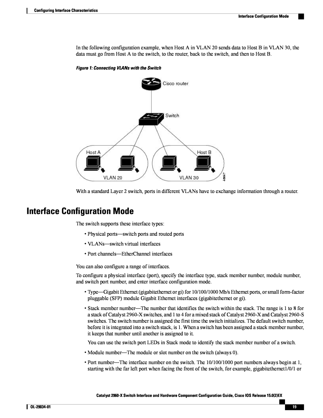 Cisco Systems WSC2960X48TDL manual Interface Configuration Mode 