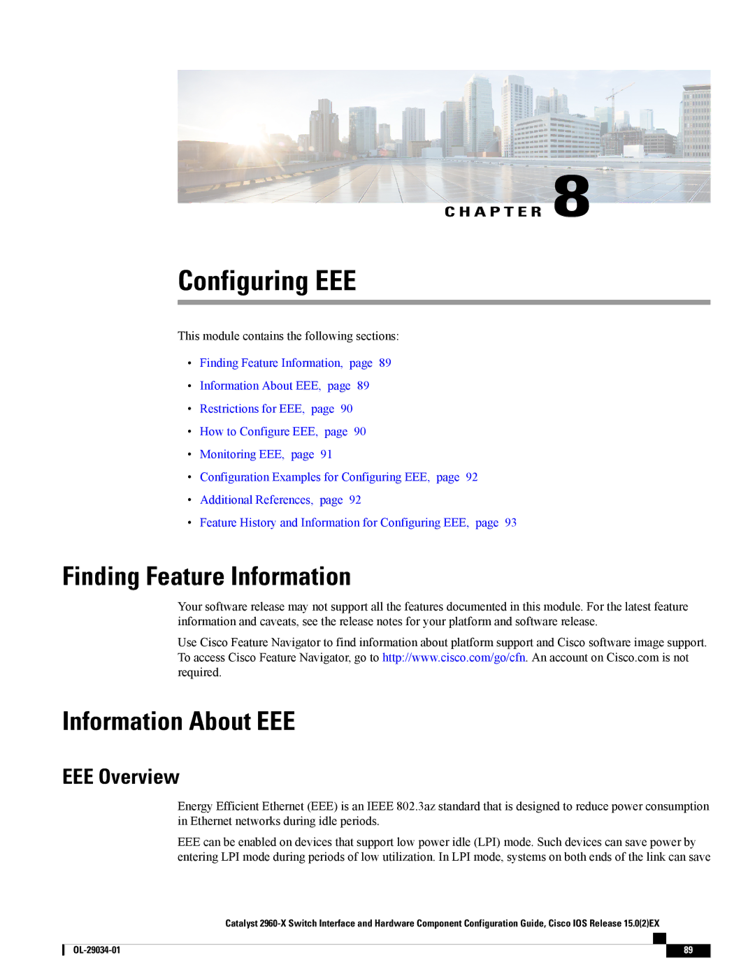 Cisco Systems WSC2960X48TDL manual Information About EEE, EEE Overview 