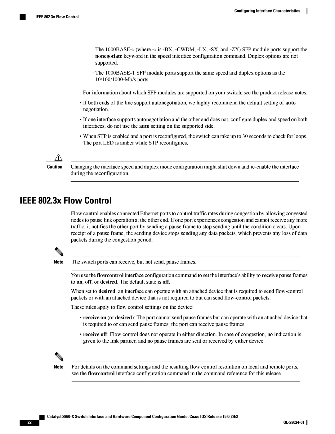 Cisco Systems WSC2960X48TDL manual Ieee 802.3x Flow Control 