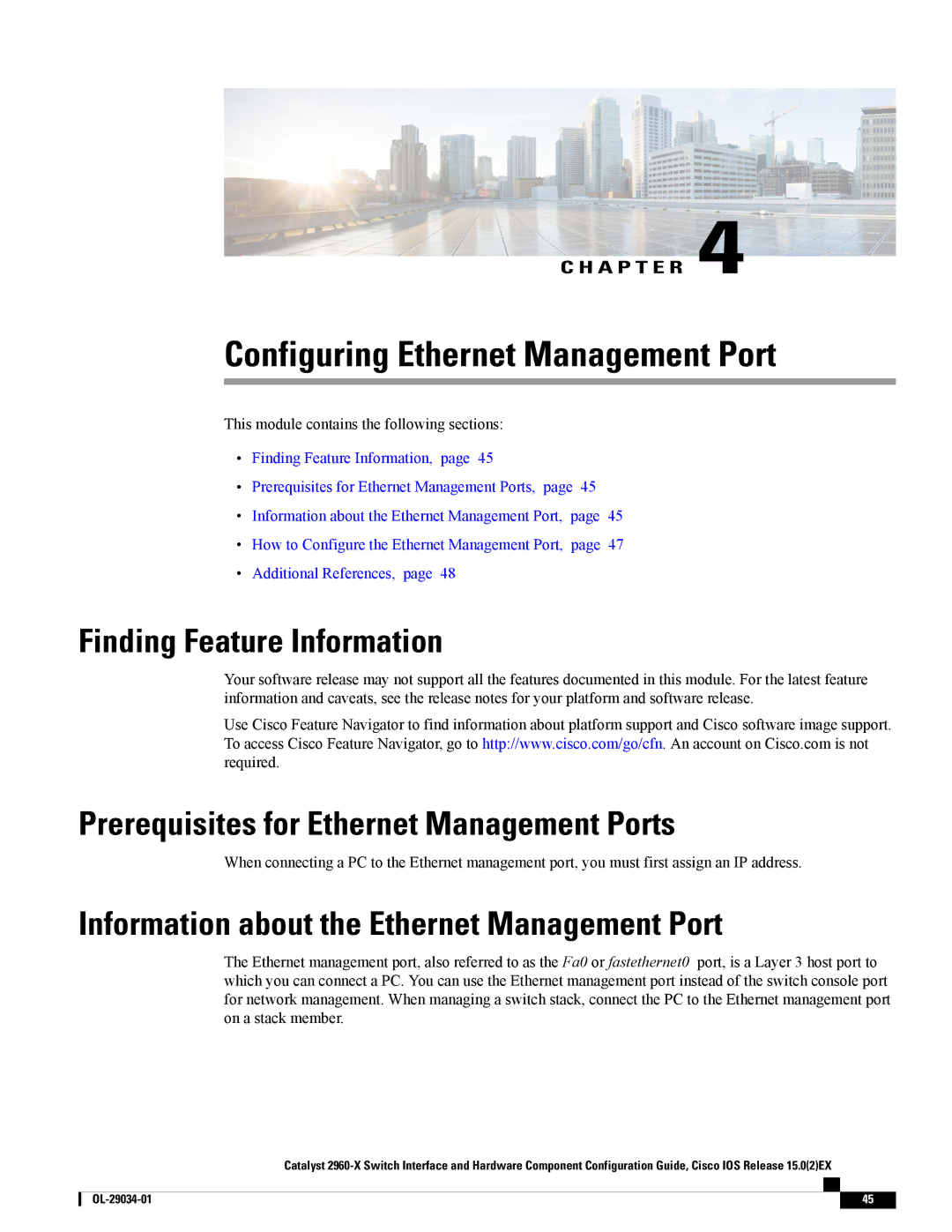 Cisco Systems WSC2960X48TDL Prerequisites for Ethernet Management Ports, Information about the Ethernet Management Port 