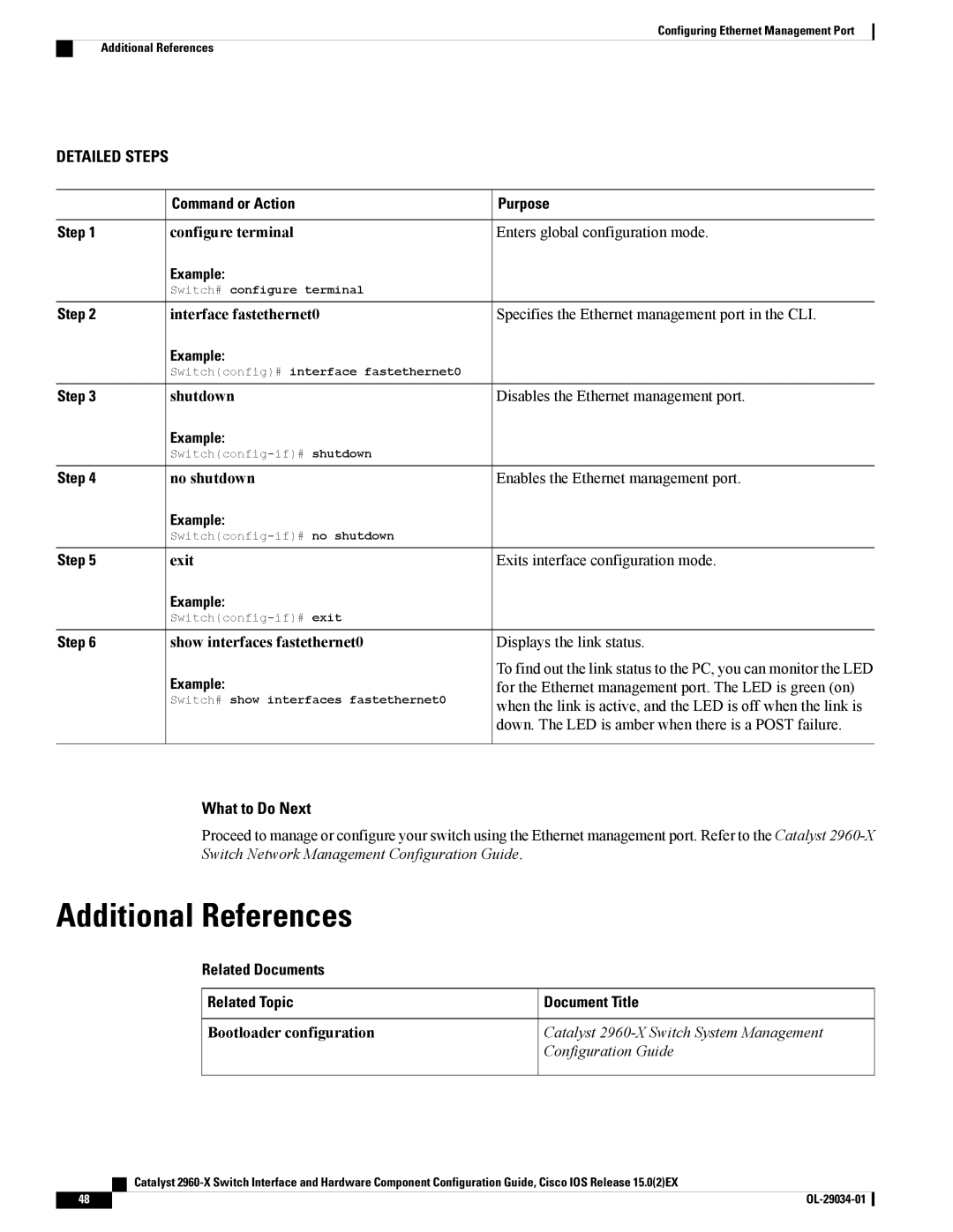 Cisco Systems WSC2960X48TDL manual Additional References, What to Do Next 