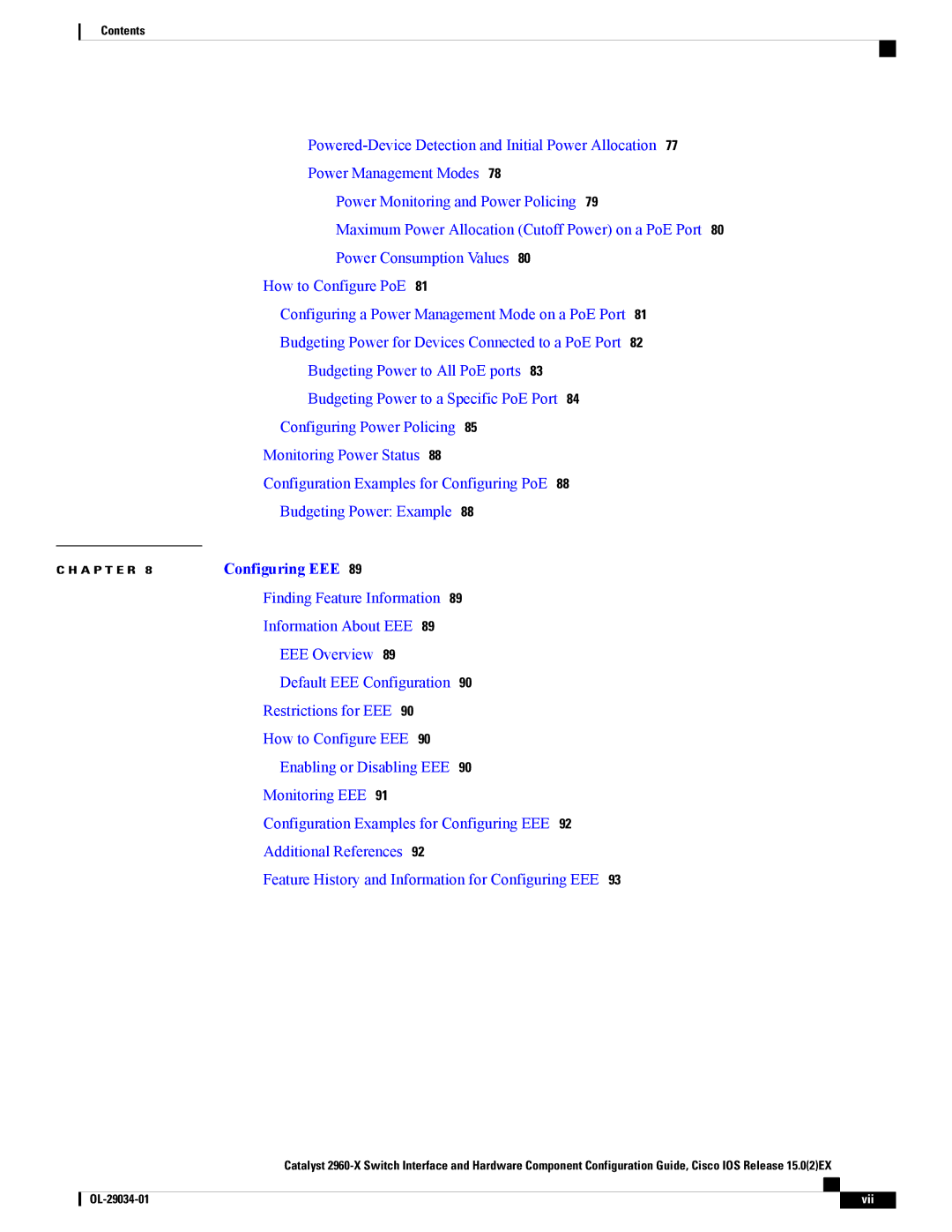 Cisco Systems WSC2960X48TDL manual Configuring EEE 