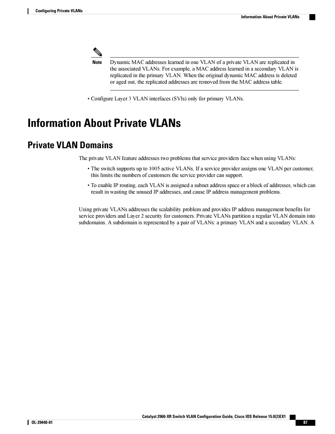 Cisco Systems WSC2960XR48FPSI manual Information About Private VLANs, Private Vlan Domains 