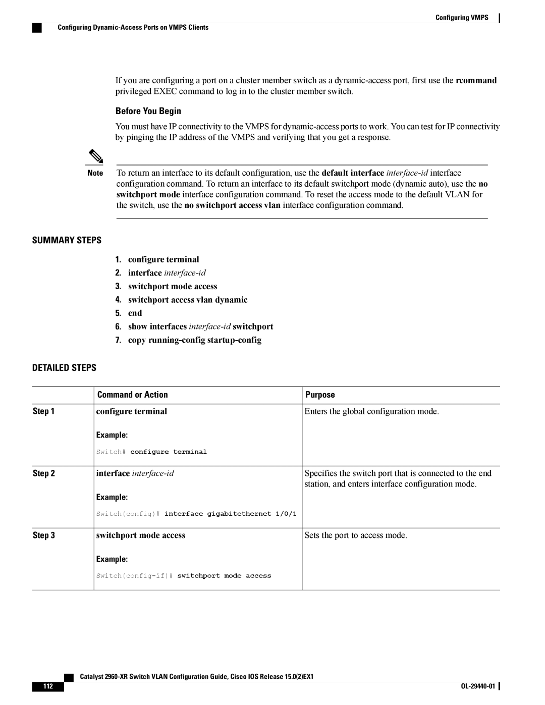 Cisco Systems WSC2960XR48FPSI manual Station, and enters interface configuration mode 