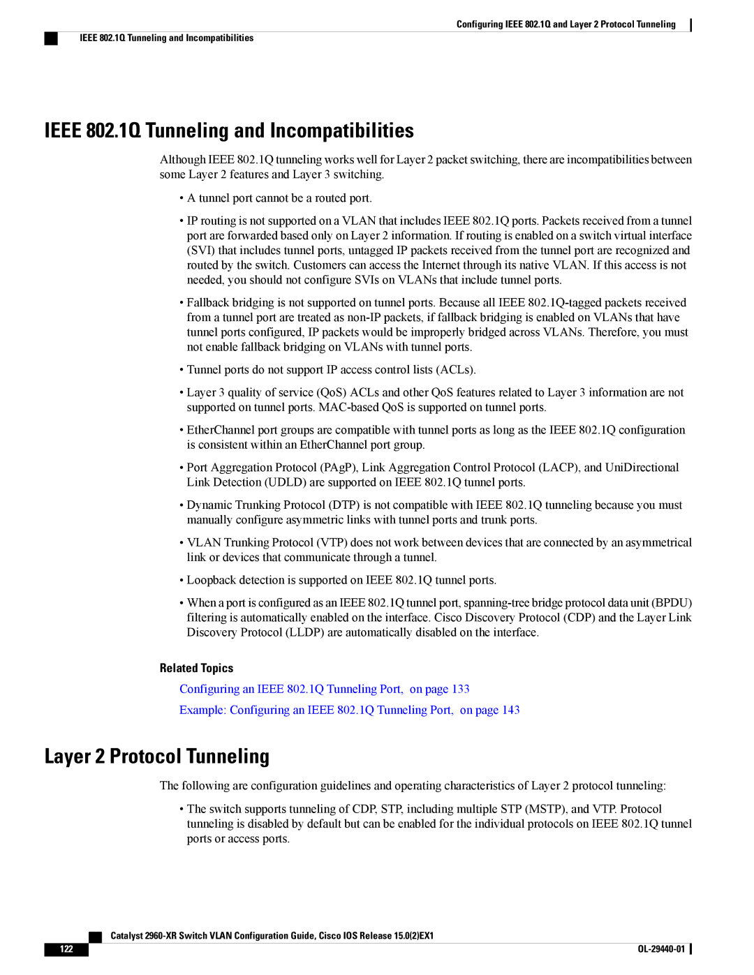 Cisco Systems WSC2960XR48FPSI manual Ieee 802.1Q Tunneling and Incompatibilities, Layer 2 Protocol Tunneling 