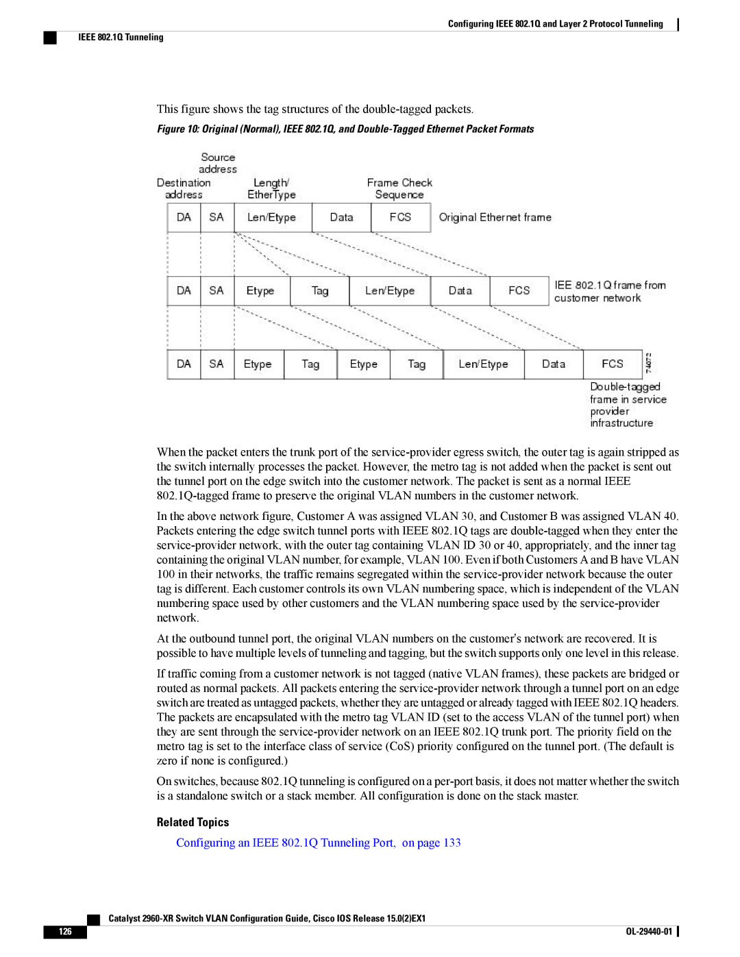 Cisco Systems WSC2960XR48FPSI manual Configuring an Ieee 802.1Q Tunneling Port, on 