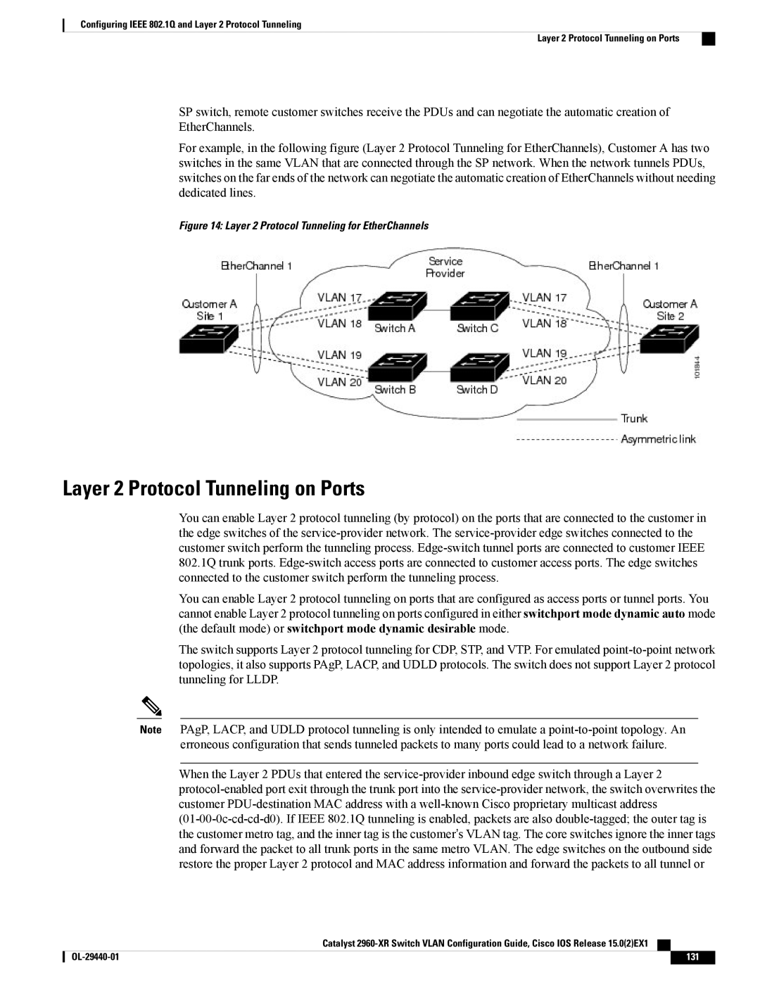 Cisco Systems WSC2960XR48FPSI manual Layer 2 Protocol Tunneling on Ports, 131 