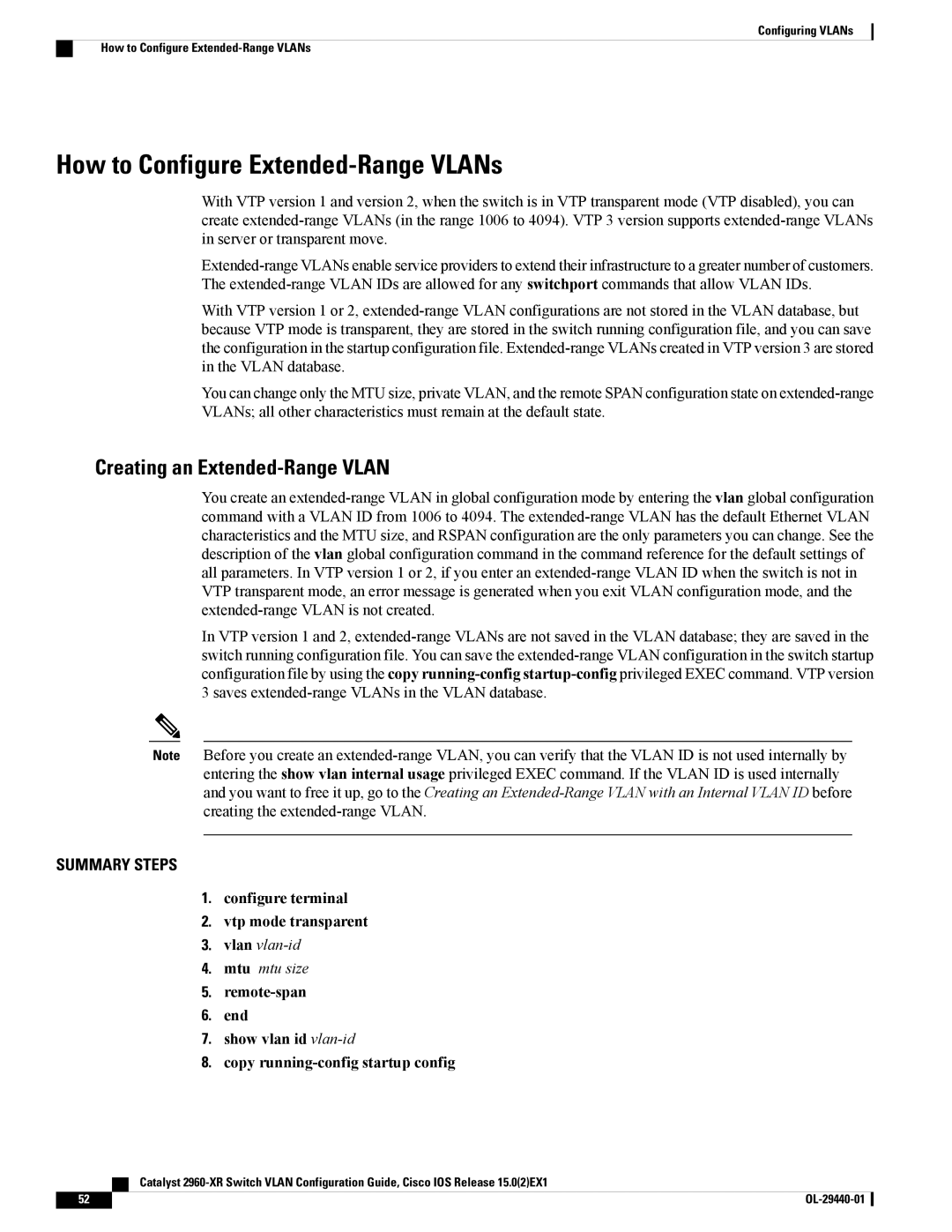 Cisco Systems WSC2960XR48FPSI manual How to Configure Extended-Range VLANs, Creating an Extended-Range Vlan 