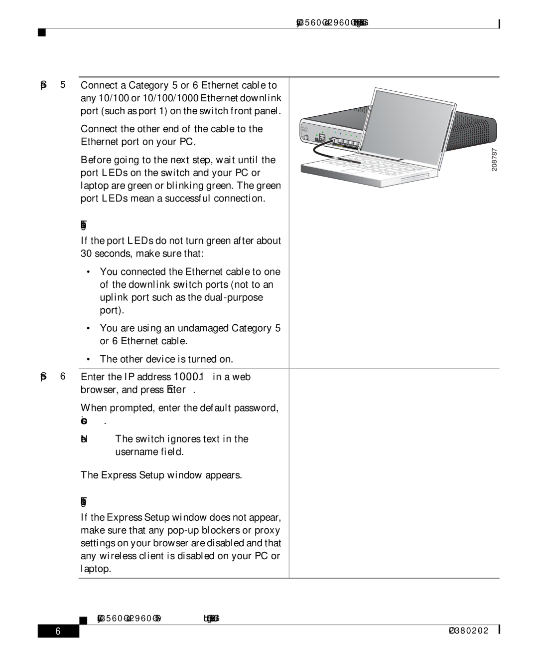 Cisco Systems WSC3560CG8PCSRF manual 208787 