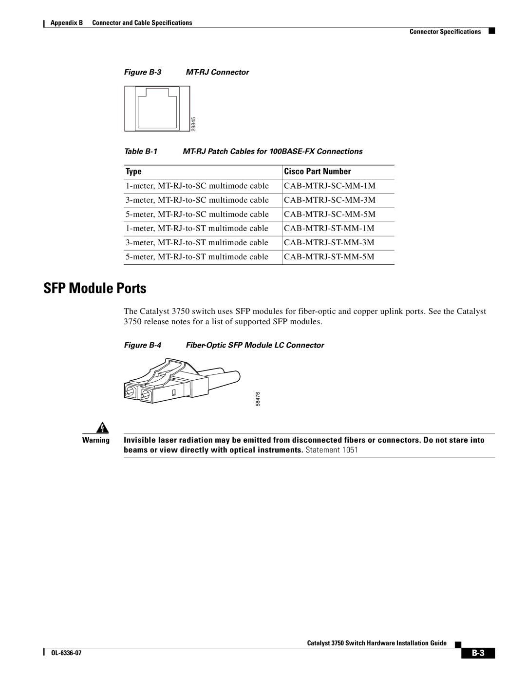 Cisco Systems WSC3750X24TS SFP Module Ports, Meter, MT-RJ-to-SC multimode cable, Meter, MT-RJ-to-ST multimode cable 