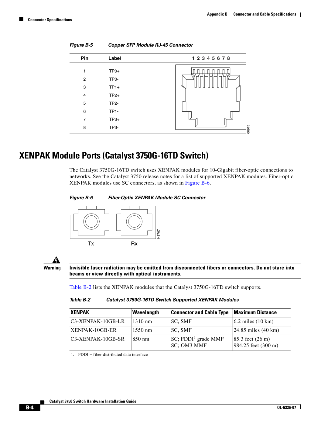 Cisco Systems WSC3750X24TS specifications Xenpak Module Ports Catalyst 3750G-16TD Switch 