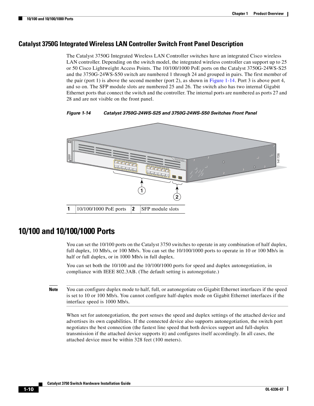 Cisco Systems WSC3750X24TS specifications 10/100 and 10/100/1000 Ports, 10/100/1000 PoE ports SFP module slots 