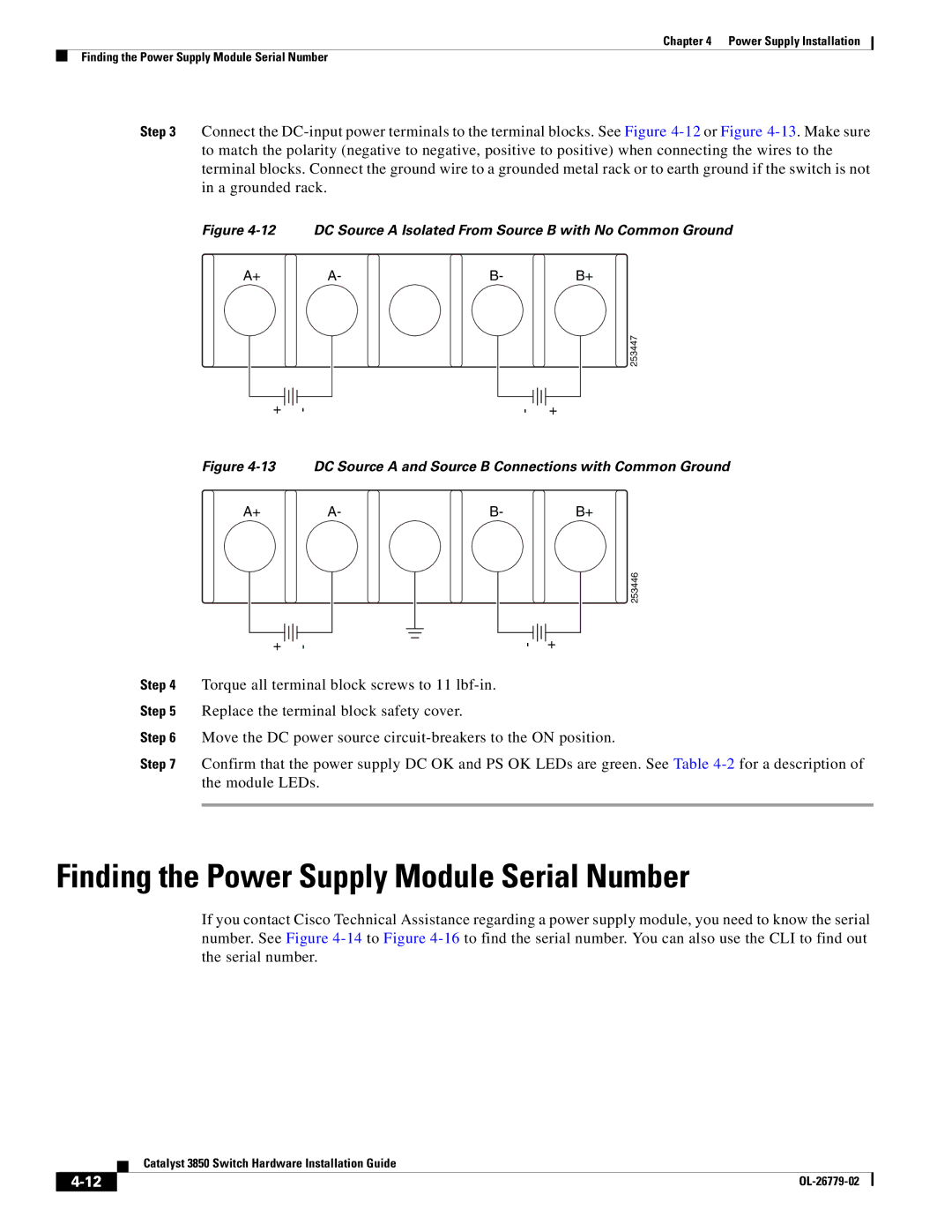 Cisco Systems C3850NM41G, WSC385024TS, C3850NM210G manual Finding the Power Supply Module Serial Number 