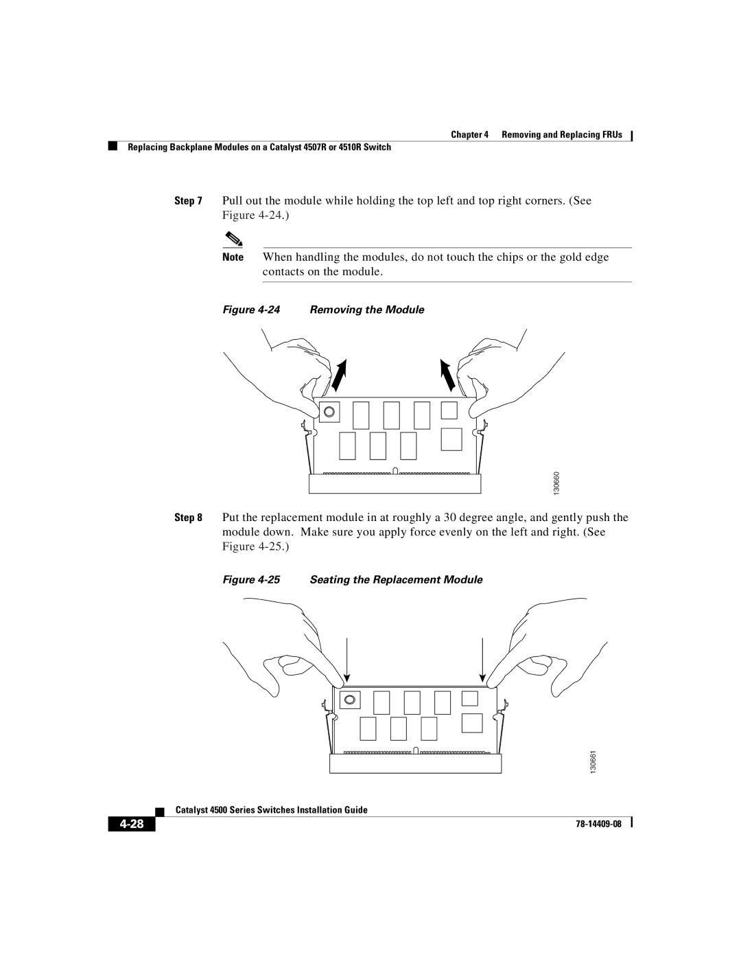 Cisco Systems WSC4500X24XIPB, WSC4500XF32SFP, WSC4500XF16SFP manual Removing the Module 