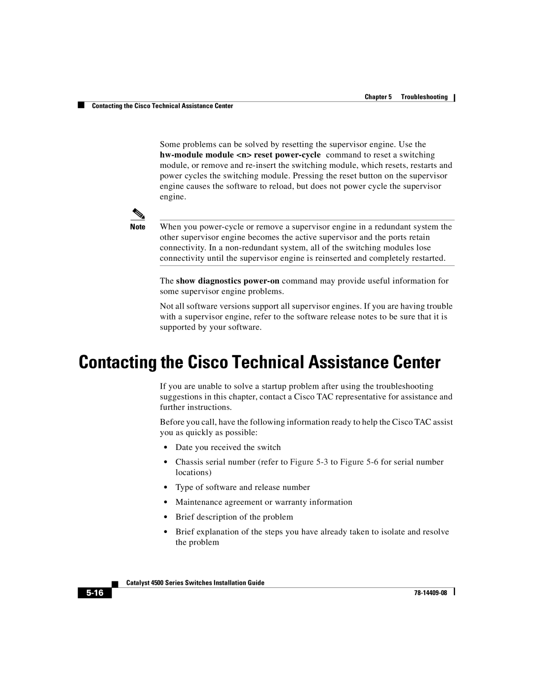 Cisco Systems WSC4500X24XIPB, WSC4500XF32SFP, WSC4500XF16SFP manual Contacting the Cisco Technical Assistance Center 