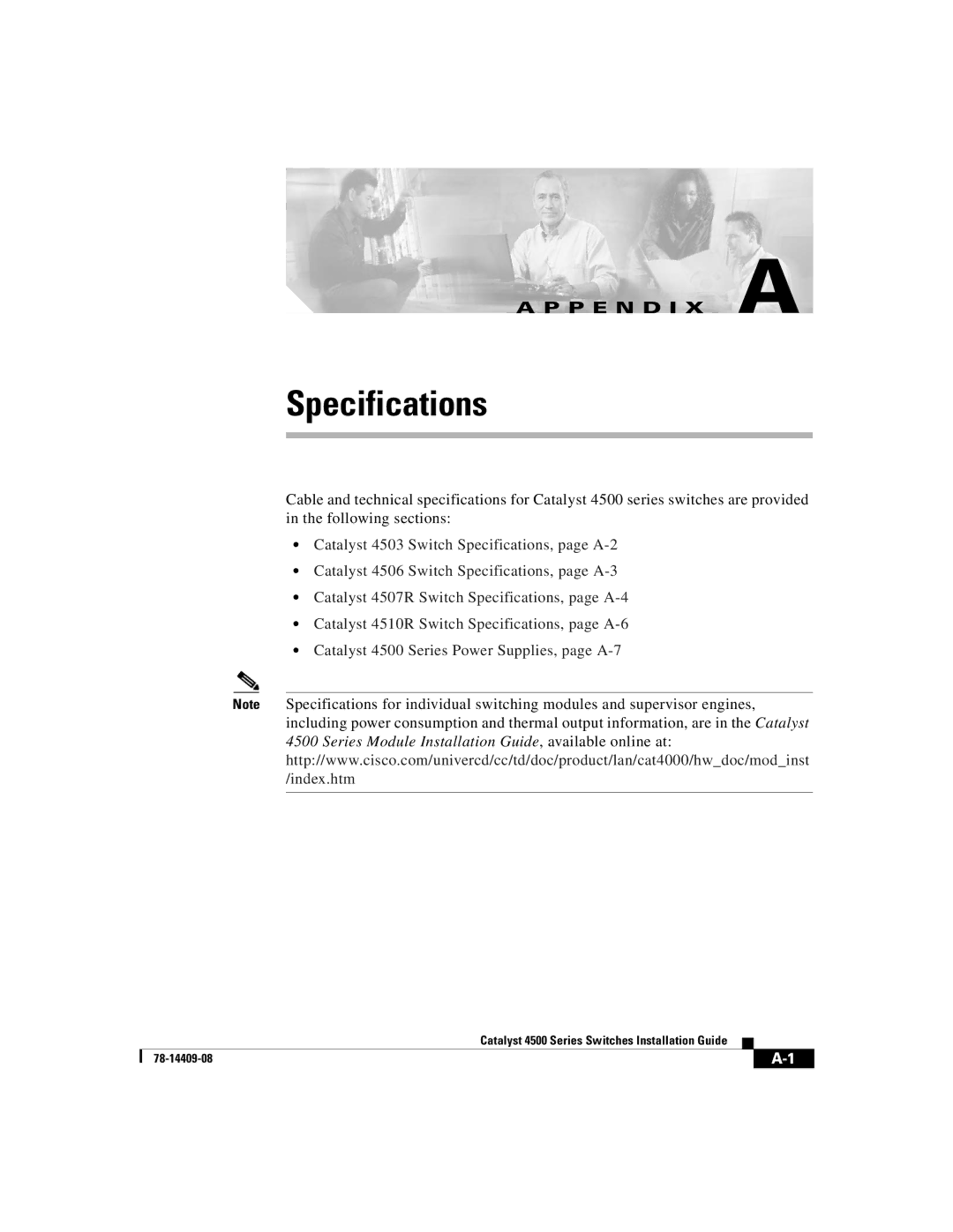 Cisco Systems WSC4500XF16SFP, WSC4500X24XIPB, WSC4500XF32SFP manual Specifications 