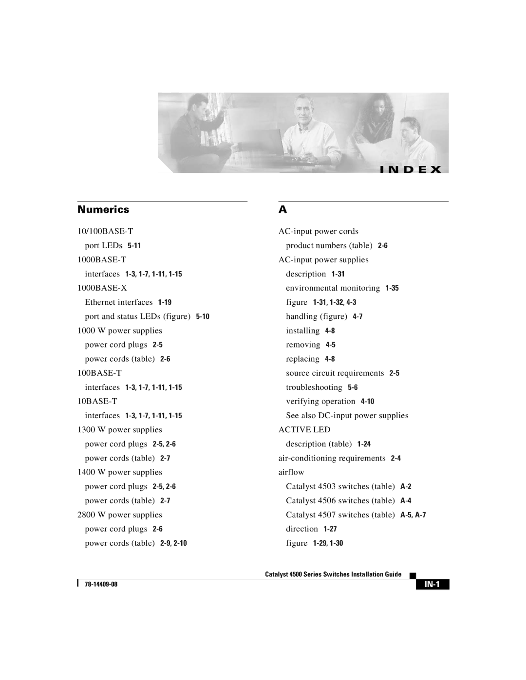 Cisco Systems WSC4500XF32SFP, WSC4500X24XIPB, WSC4500XF16SFP manual NumericsA 