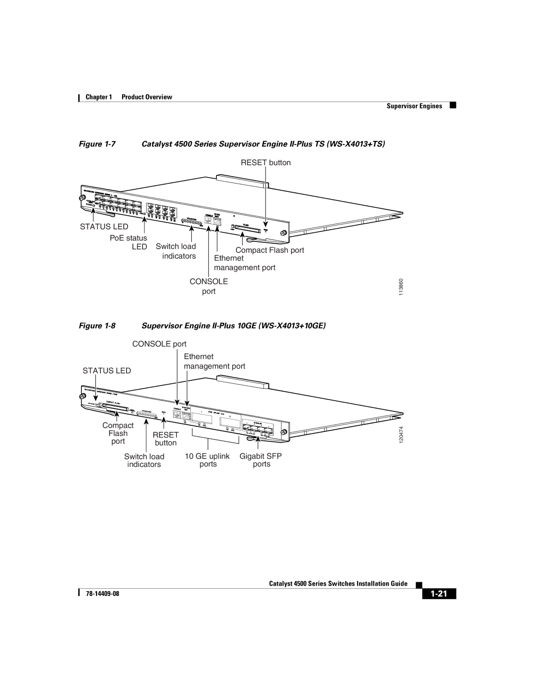 Cisco Systems WSC4500X24XIPB, WSC4500XF32SFP, WSC4500XF16SFP manual Supervisor Engine II-Plus 10GE WS-X4013+10GE 