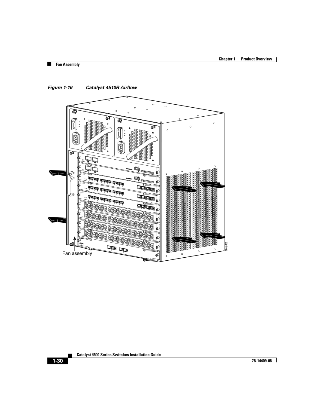 Cisco Systems WSC4500X24XIPB, WSC4500XF32SFP, WSC4500XF16SFP manual Catalyst 4510R Airflow 