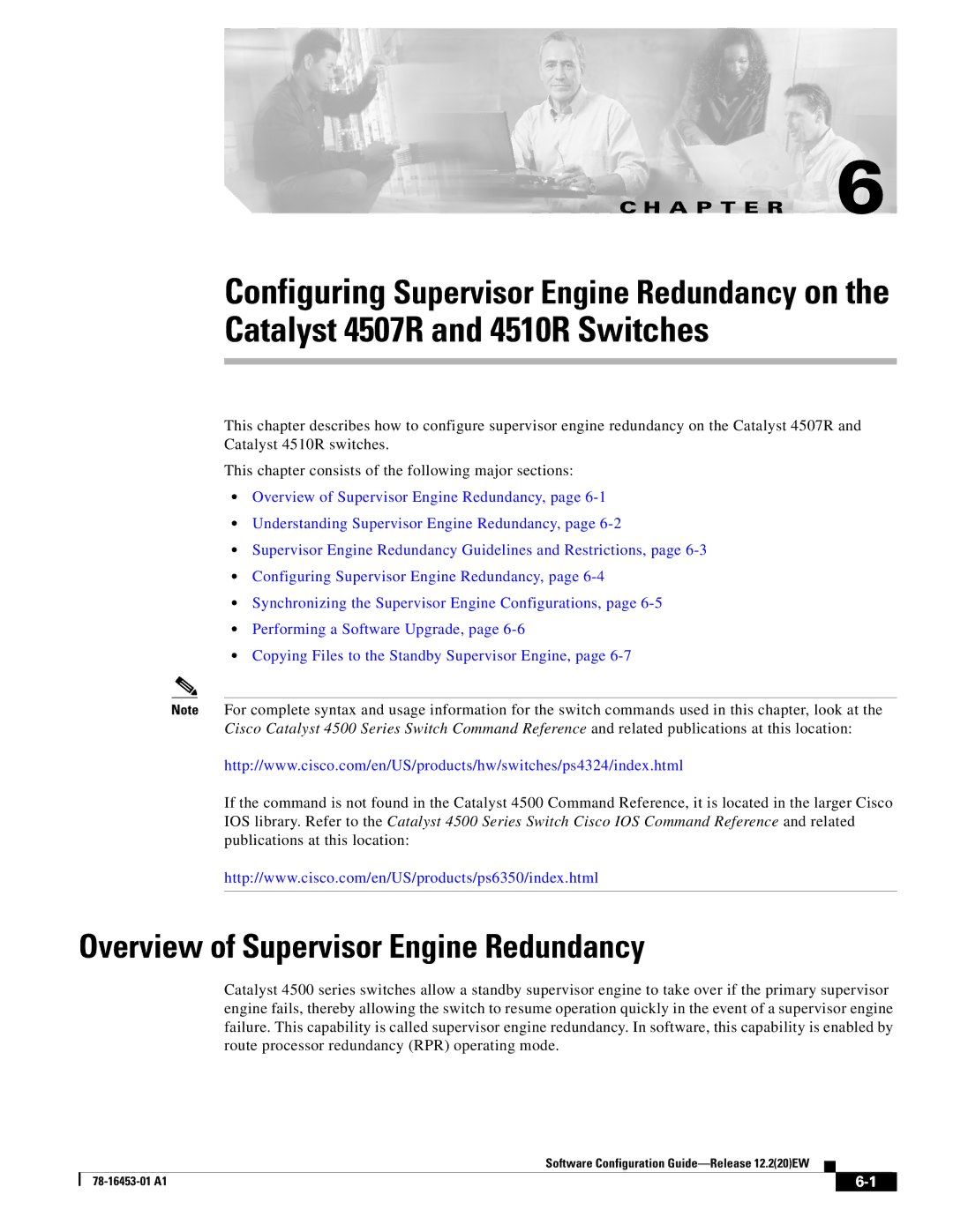 Cisco Systems WSC4507RE96V manual Overview of Supervisor Engine Redundancy 