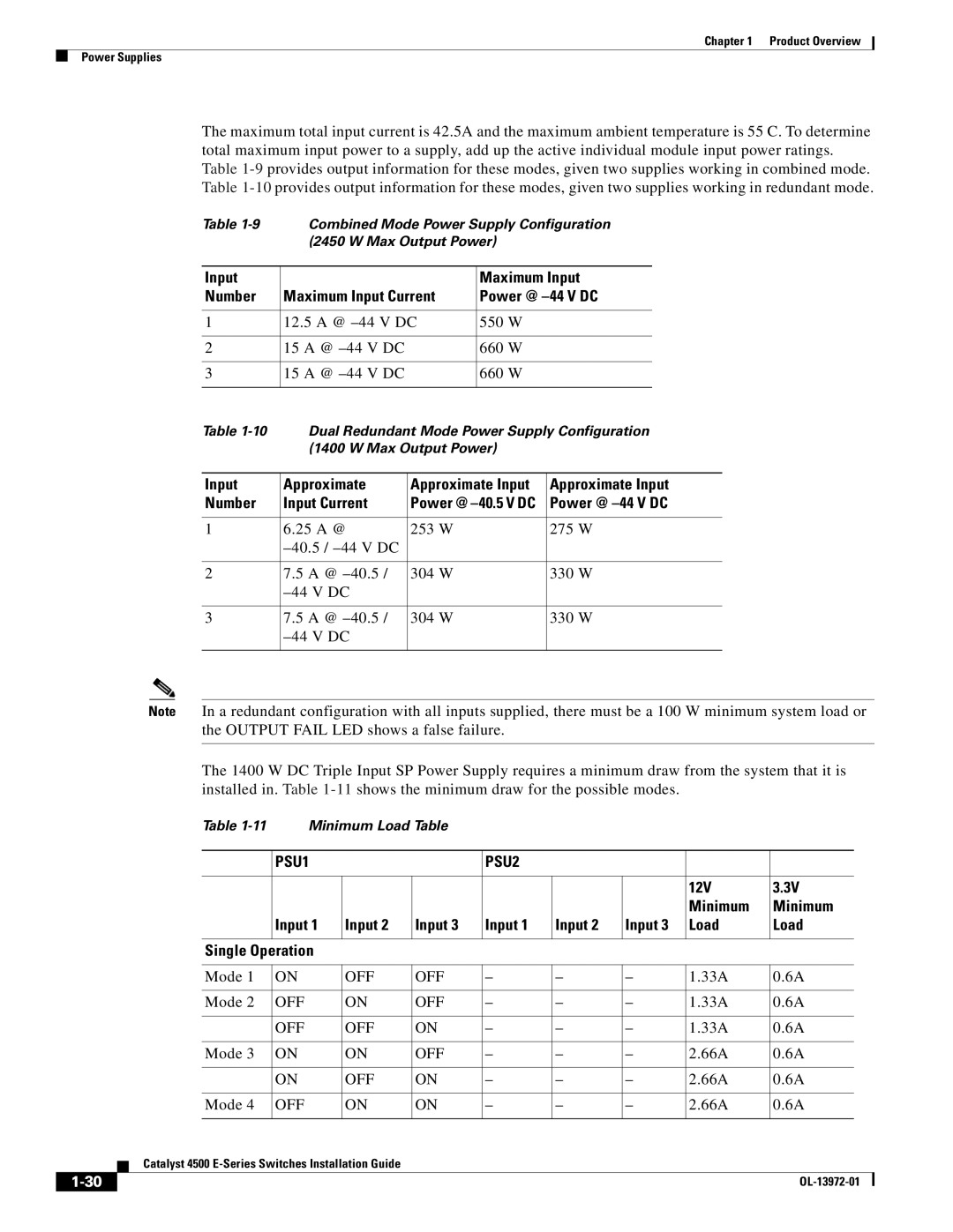 Cisco Systems WSUPOE12VPSPL, 4500 E-Series manual Input Approximate, Approximate Input, Number Input Current, Off 