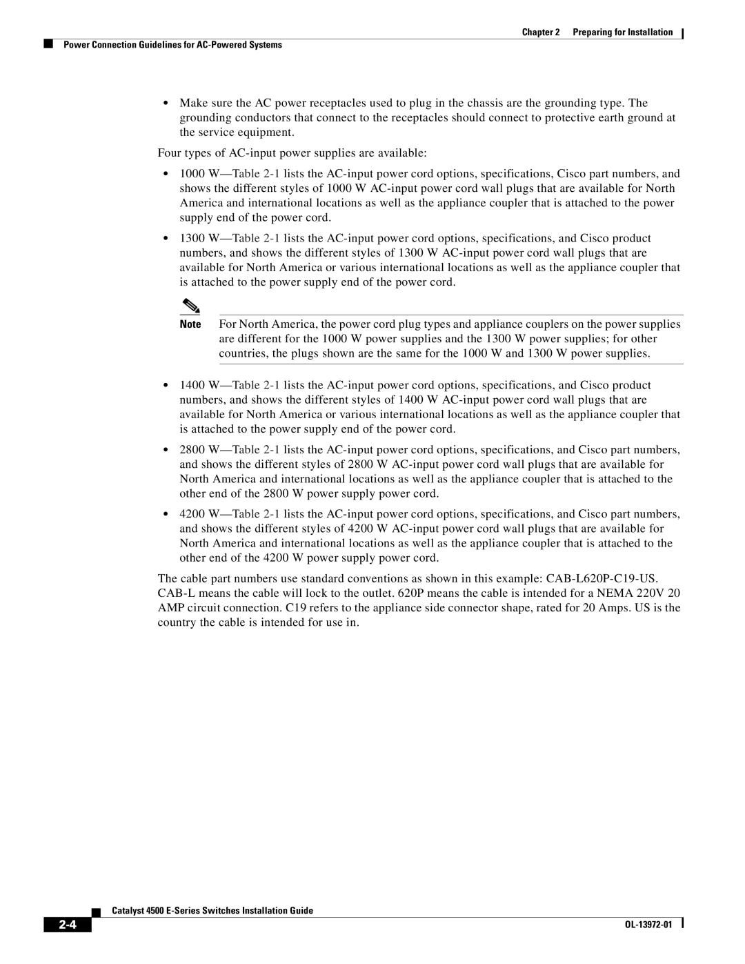 Cisco Systems WSUPOE12VPSPL manual Catalyst 4500 E-Series Switches Installation Guide 