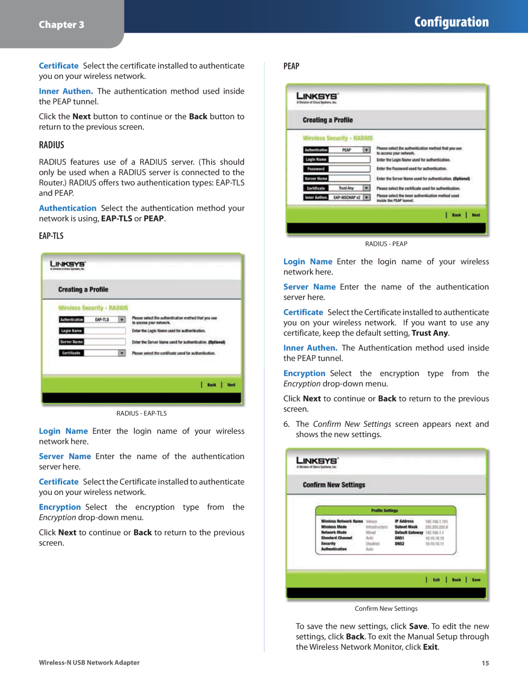 Cisco Systems WUSB300N manual Radius 