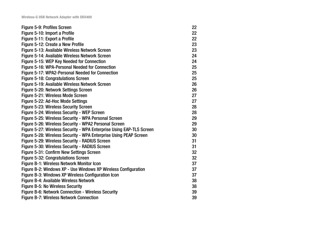 Cisco Systems WUSB54GX4 manual Profiles Screen 